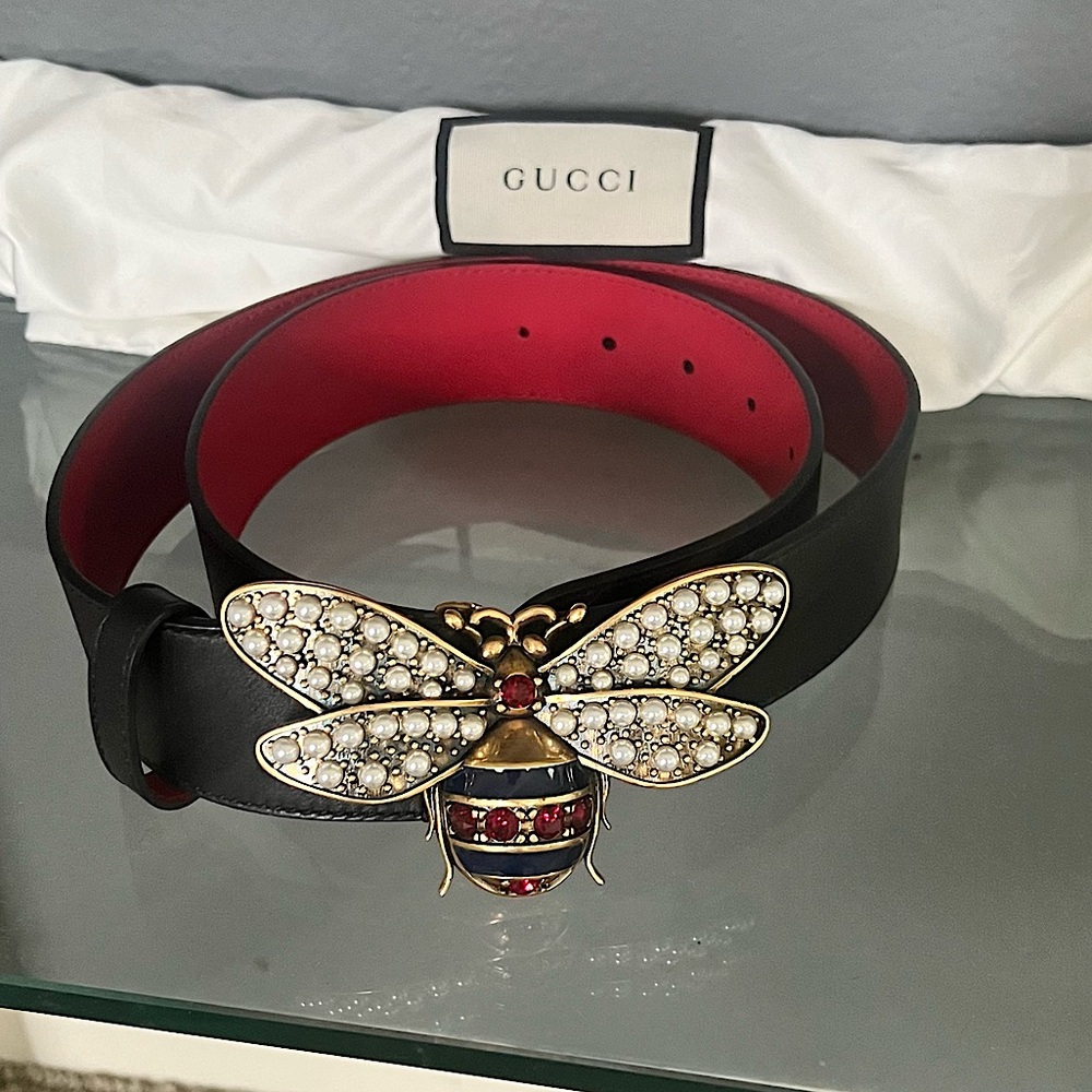 GUCCI Embellished Butterfly Belt size 90
